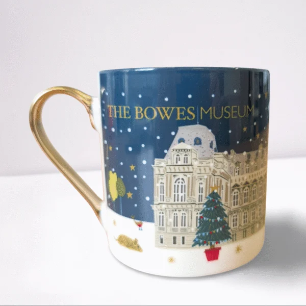 Bowes Museum x Jessica Hogarth Festive Gold Handled Mug
