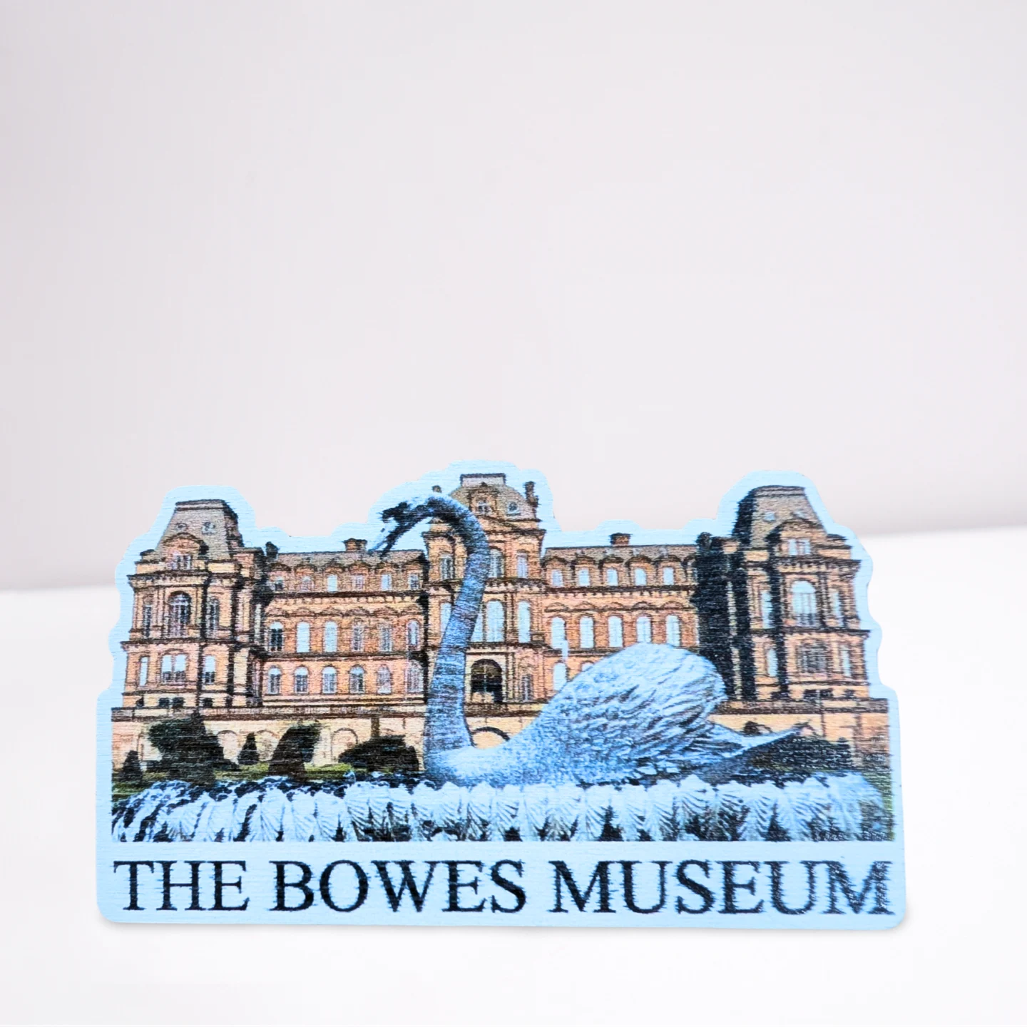 Bowes Museum and Silver Swan Wooden Magnet
